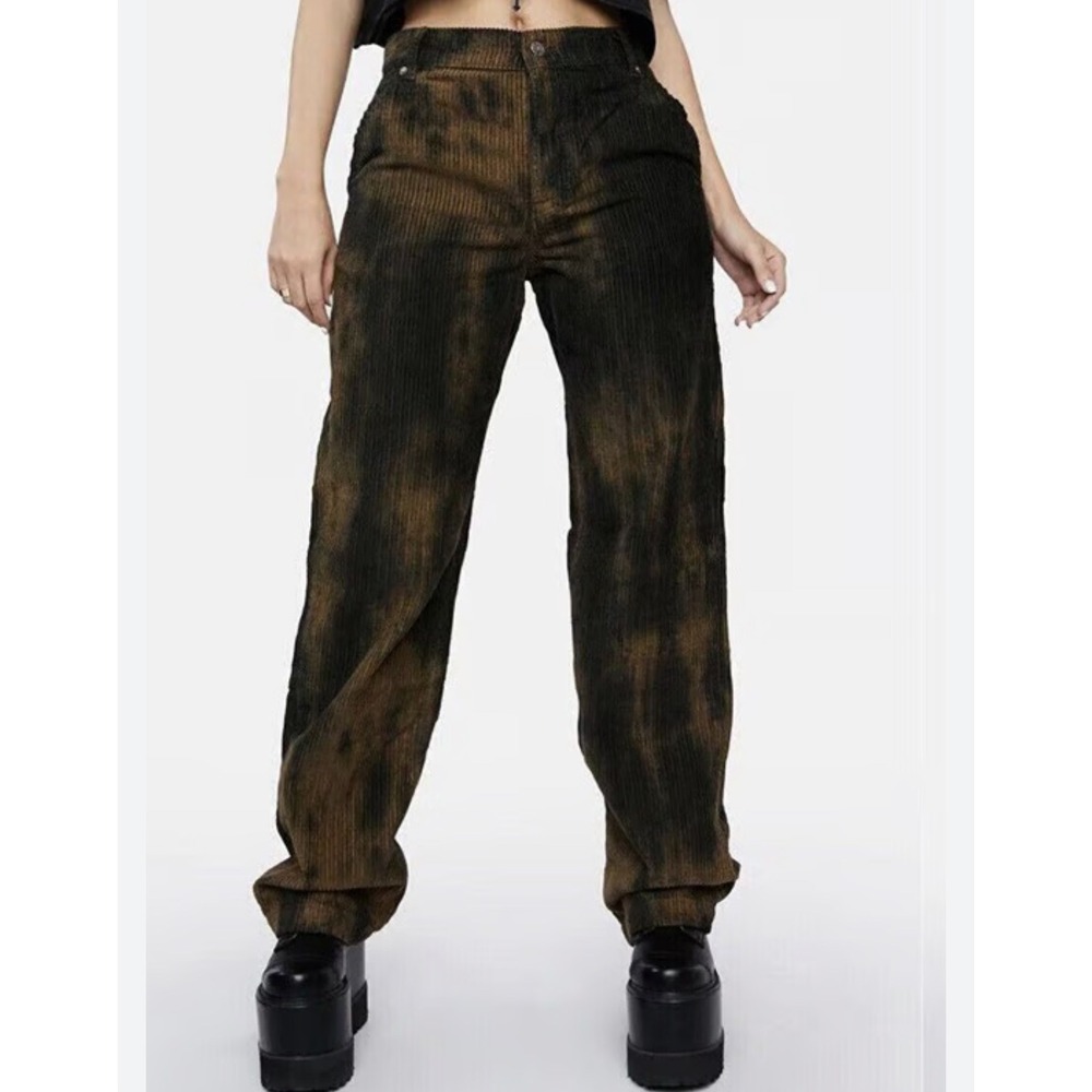 We The Free Black and Brown Wide Leg Pants